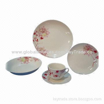 Fine Porcelain 20-piece Dinner Set in Coupe Shape, with Decal